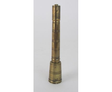 A BRASS PENNER with tapering inkwell and accessories, 14cm high Condition Report:Available upon request