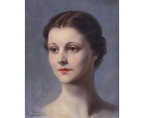ALFRED JONNIAUX (BELGIAN 1882-1974) PORTRAIT OF LADY MENUHIN Oil on canvas, signed, 39 x 32cm (15.25 x 12.5") Condition Repor