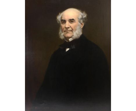 SIR DANIEL MACNEE FRSE PRSA (SCOTTISH 1806-1882) PORTRAIT OF A GENTLEMAN IN BLACK CRAVATE&nbsp; Oil on canvas, signed, 91.5 x