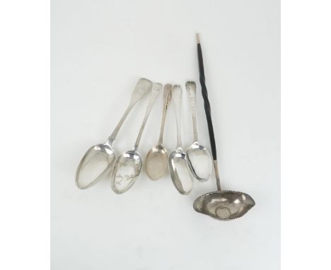 A COLLECTION OF SILVER comprising a silver serving spoon by Matthew West &amp; Christopher Eades, Dublin 1823, a bottom marke