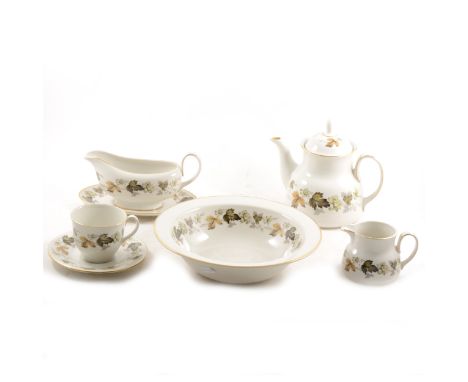 Royal Doulton part dinner, breakfast, and tea service, Larchmont pattern.