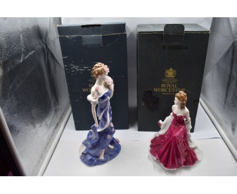 Two Royal Worcester Figurine, Spirit Of Summer, limited edition 302/9500 and Golden Moments Ruby Wedding Anniversary, both bo