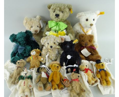 ASSORTED MODERN COLLECTIBLE TEDDY BEARS, including Steiff bear with daffodils and duckling, Steiff Danbury Mint Millennium be