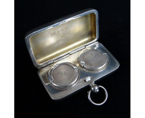 GEORGE V SILVER DOUBLE SOVEREIGN CASE, of rectangular form, engraved initials 'G. S. A.', Birmingham 1912, J Gloster Ltd,43.7