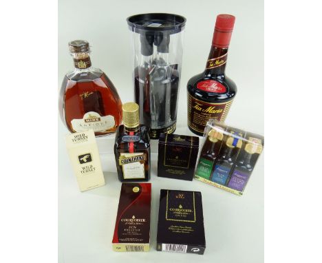 ASSORTED SPIRITS &amp; LIQUEURS, including Hine Antique Cognac, Celtic spirit triple 20cl case, Tia Maria, Cointreau, and fiv