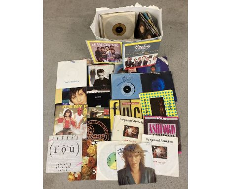 Approx. 79 vintage 7 inch single vinyl records from the 1980's.  To include: Falco, Boy George, Air Supply, Bonnie Tyler, Fin