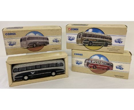 3 boxed Corgi Classics Burlingham Seagull diecast collectors coaches, all with COA's.  Neath &amp; Cardiff #97171, Banfield C