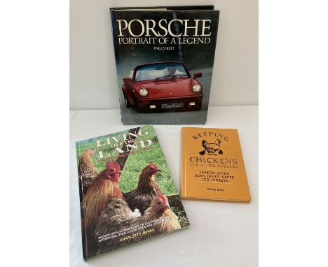 Porsche; Portrait of a Legend, large hardback book by Ingo Seiff, together with 2 other books.  Living Off The Land by Charlo