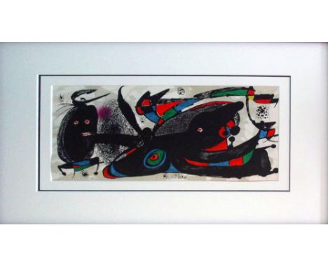 JUAN MIRO, 'Miro Sculptor - England', 1974, original lithograph in colours, on heavy cream wove Guarro paper, signed in the s