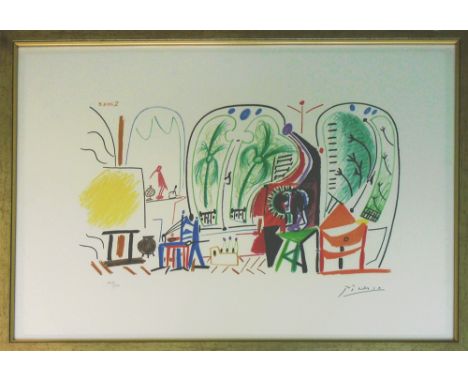 AFTER PABLO PICASSO, 'Californie: Atelier', 8.11.1955, lithograph on Arches paper, signed in the plate, 1028/2400, 50cm x 66c