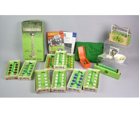 A Collection of Nine (9) Vintage Subbuteo Football Teams, Pitch, Accessories