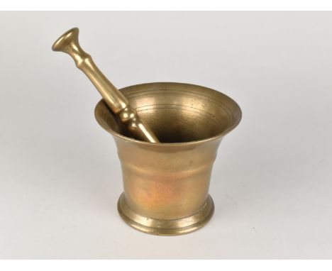 A Bronze Pestle and Mortar, 14cms Diameter