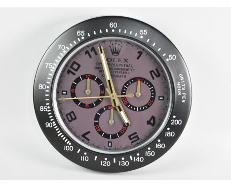 A Modern Circular Rolex Dealer Display Concessionary Clock with Battery Movement, Oyster Perpetual Superlative Chronometer, 3