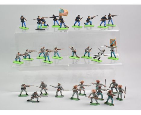A Collection of Thirty (30) Britains Deetail and Other American  Civil War Infantry Figures