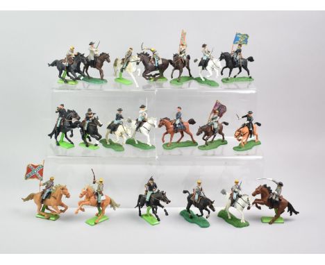 A Collection of Twenty (20) Timpo, Britains Deetail, Crescent and Other American Civil War Cavalry Figures