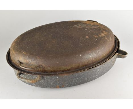 Large Vintage Cast Metal Cooking Pot, 51cm wide