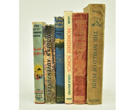 Six early 20th century &amp; later children's fiction books. The lot comprising 1961 Five Go to Demon Rocks by Enid Blyton be