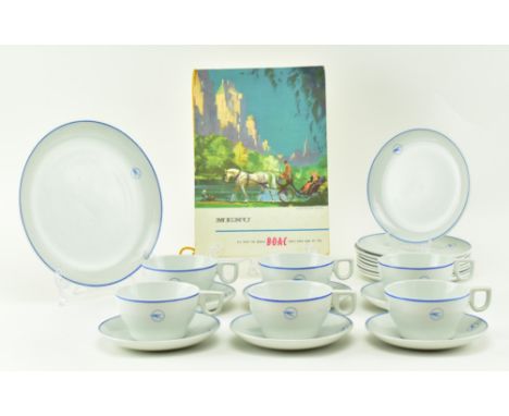 Aerospace / aeroplane interest - a vintage original circa 1950s British Overseas Airways Corporation tea service &amp; menu. 
