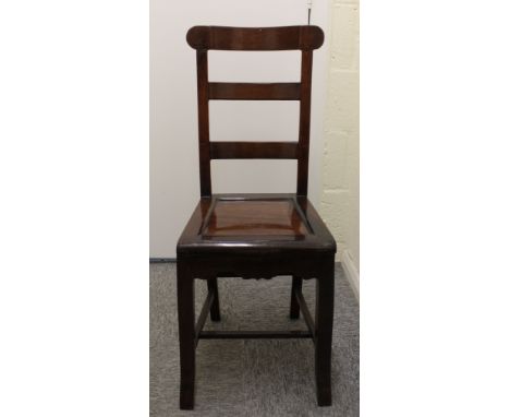 A Chinese hardwood chair, probably late 19thC, with plain seat, stretcher and cresting rail