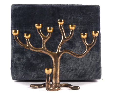 SANDRA KRAVITZ for ROSENTHAL, silvered metal eight light Tree form candelabra, with gilt sconces, signed, 12cm high, in a cas