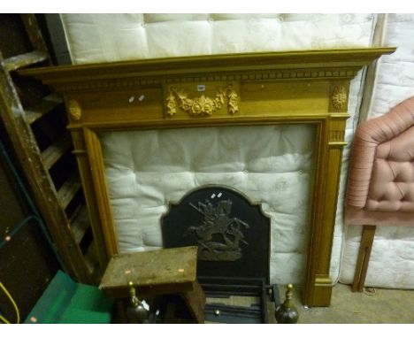A MODERN PINE FIRE SURROUND, approximate size width 148cm x height 133cm