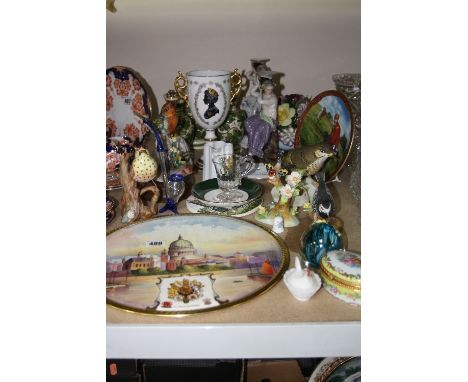 VARIOUS ORNAMENTS, COLLECTORS PLATES, etc, to include Staffordshire 'Song Thrush', 'Pied Wagtail', Spode 'Mistle Thrush', Coa