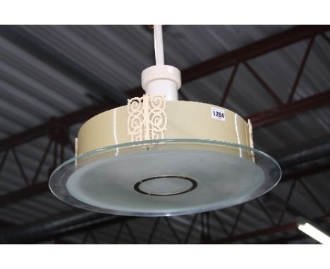 AN ART DECO CEILING CENTRE LIGHT