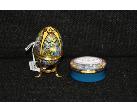 TWO BOXED HALCYON DAYS ENAMEL BOXES, to include Easter Egg 1989 (2)