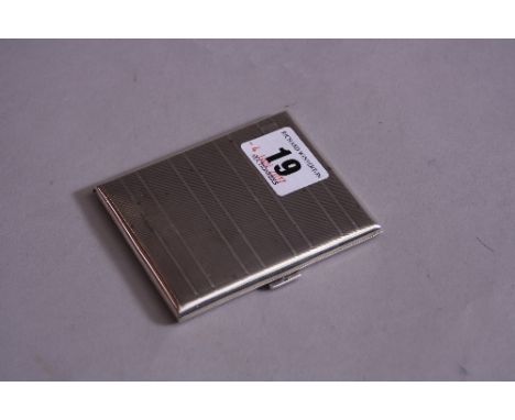 A SILVER CIGARETTE CASE, having reeded banding to body, monogrammed K A, Birmingham 1927, approximate 3ozt, 8.5cm x 7cm