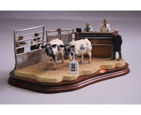 A LIMITED EDITION BORDER FINE ARTS FIGURE GROUP, 'Under The Hammer' (Belgian Blue Cross) BO666D, 1034/1750, modelled by Kirst
