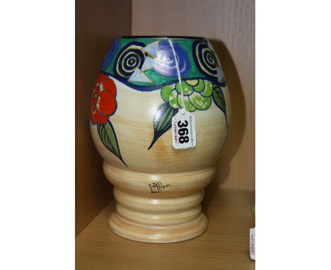 WILKINSON LTD POTTERY 'TAHITI-CAMELIA' VASE, signed L. Allen, impressed 362 to base, height approximately 21cm