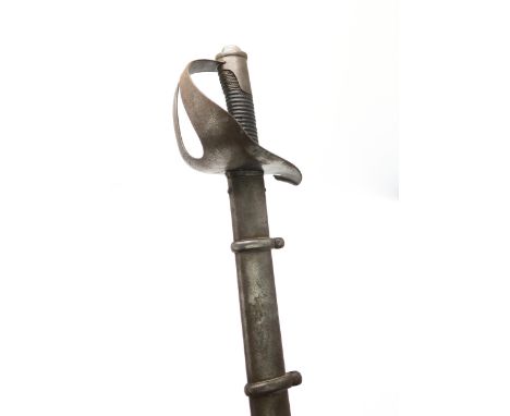 A 19th CENTURY ITALIAN 1860 PATTERN CAVALRY SABRE The fullered blade measuring approx. 89cm in length and housed in a steel s