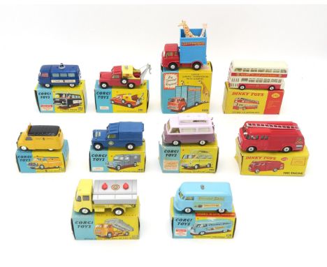 A COLLECTION OF BOXED CORGI TOYS MODEL VEHICLES Comprising 464 Commer Police Van with Flashing ligh, 416S R.A.C. Radio Rescue