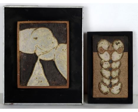 JOHN TAYLOR (SCOTTISH b.1936) FLOW (1970) Ceramic tile, 25 x 20.5cm (9.75 x 8") And another similar, smaller (2)  Provenance: