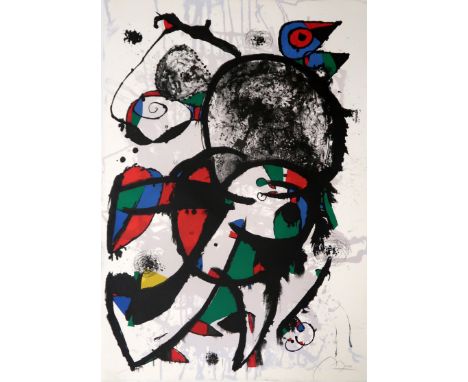 JOAN MIRO (CATALAN/SPANISH 1893-1983) OISEAUX Lithograph, signed in pencil, numbered 48/75 in pencil, unframed, 94 x 65cm (37