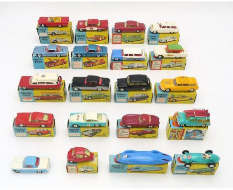 A COLLECTION OF BOXED CORGI TOYS MODEL VEHICLES Comprising 430 Bermuda Taxi, 443 Plymouth U.S. Mail, 437 Superior Ambulance o