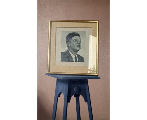 DAVID PUGH EVANS RSA RSW ARCA (WELSH 1942-2020) PORTRAIT OF J.F.K. PRESIDENT OF U.S.A. Oil on canvas, signed and inscribed on