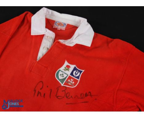 Rare 1974 British &amp; I Lions Signed &amp; Matchworn Jersey: Recently-deceased Llanelli, Wales, Barbarians and Lions fly ha