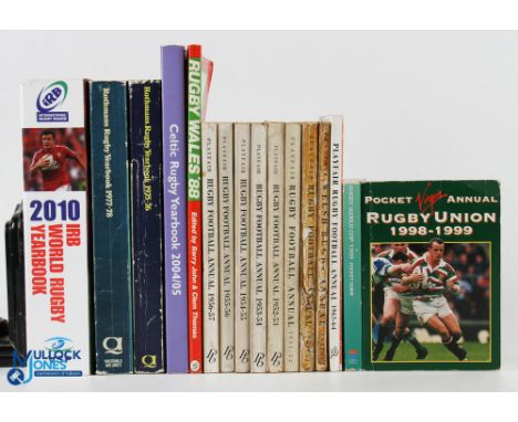 1949-2010 Rugby Annuals, Yearbooks etc (16): Playfairs 1949-50 (only Wales edition), 1950-57 inc &amp; 63-4; Rothmans 75-6 &a