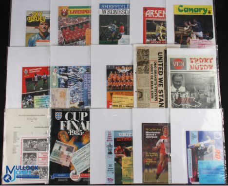 1984/85 Manchester Utd Div. 1 away match programmes complete season + Watford (January 1985 postponed) (22) including Newcast