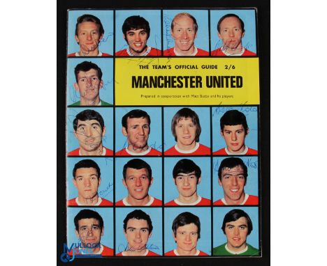 1968 Manchester Utd The Team's Official Guide with signatures of the United European Cup winning team to the cover, over each
