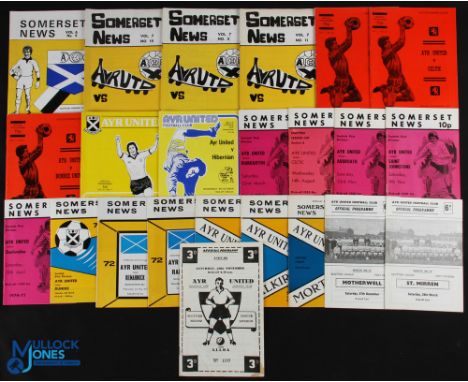 Collection of Ayr Utd home programmes 1965/66 Alloa, 1969/70 St. Mirren, Motherwell, 1970/71 Morton, 1971/72 Falkirk, Kilmarn