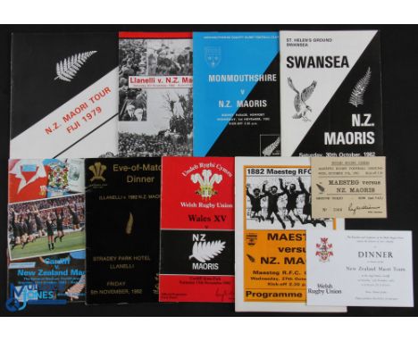 NZ Maoris On Tour Rugby Programmes (8): To Fiji 1979, large issue; and in Wales 1982 v Llanelli, prog and brilliantly signed 