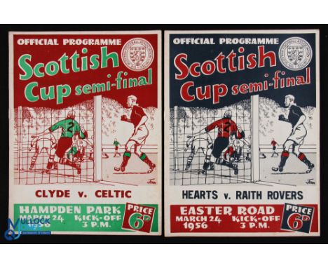 1956 Scottish FAC s/f's match programmes Celtic v Clyde 24 March 1956 at Hampden Park; Hearts v Raith Rovers 24 March 1956 at