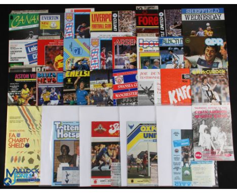 1985/86 Manchester Utd Div. 1 away match programmes complete season (22) including Newcastle Utd (December-postponed), Liverp