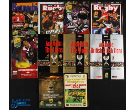 2001 British &amp; I Lions Rugby Programmes (10): Super full set from the exciting 2001 tour, with the scarcer Western Austra