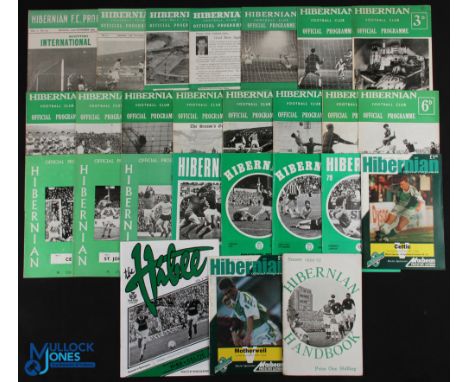 Collection of Hibernian home match programmes 1954/55 v Scotland (22 November-international trial match), 1956/57 Dundee, 196