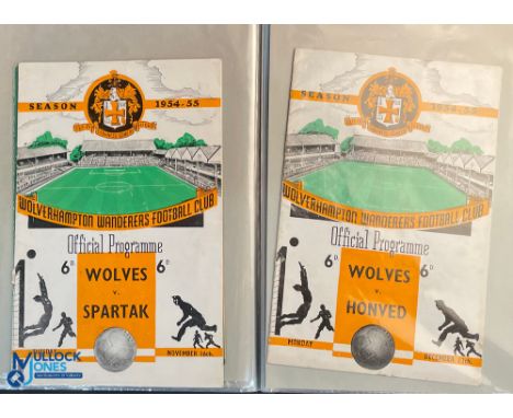 Selection of Wolverhampton Wanderers home floodlit friendly match programmes 1953/54 South Africa (floodlit opening match), 1