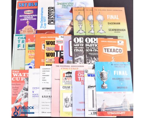 Collection of alternative Cup tie programmes to include 1968 European Amateur Cup Final Leytonstone v S.T.E.F.E.R. (Rome) 27 