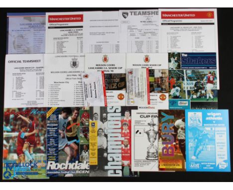 Manchester Utd in the Lancashire Cup programmes 1993/94 Bury (A), Wigan Athletic (A), Preston NE (A), Blackpool (Final at Bla